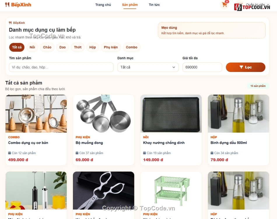 dụng cụ làm bếp,web bán dụng cụ,code dụng cụ bếp